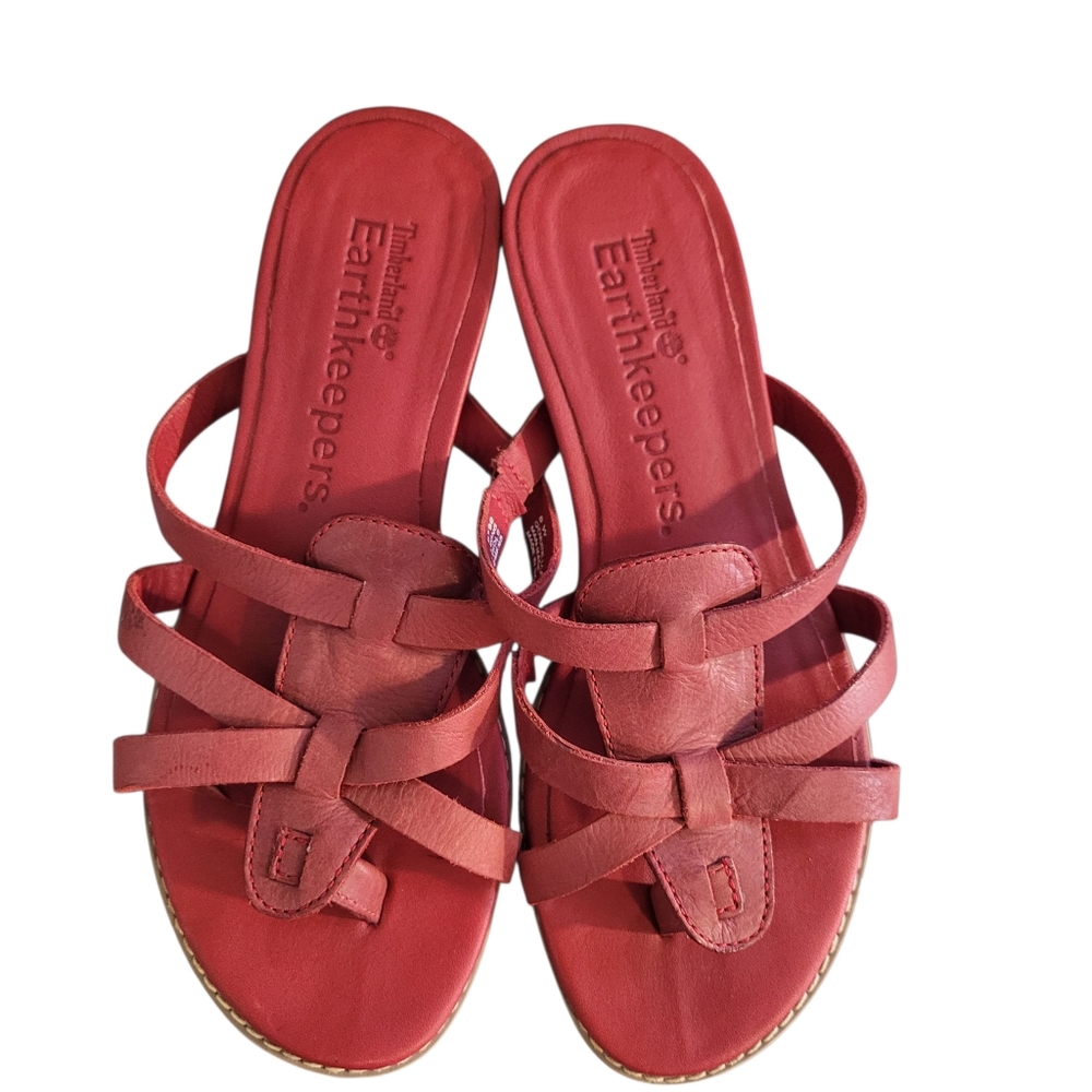 Timberland Earthkeepers toe post flip flop sandals red - 6W.       U72